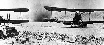 A 'dust-devil' about to strike the unit's BE2c machines.