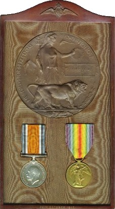 Medal group and memorial plaque